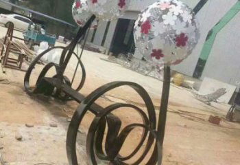 蒲公英坐凳雕塑廠家，烤漆工藝，廣場藝術擺件