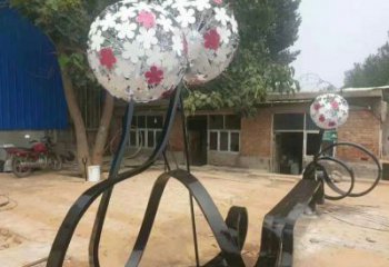 蒲公英坐凳雕塑制作，幾何原理方案，烤漆坐凳雕塑