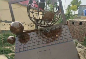 地球儀雕塑標準，廣場雕塑，筆記本地球儀雕塑廠家