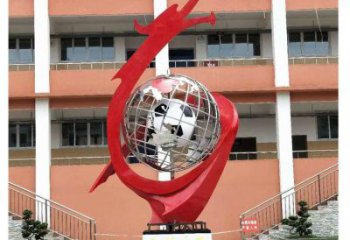 地球儀雕塑預定，校園雕塑，不銹鋼地球儀噴泉雕塑承接