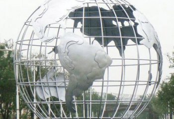 大型地球儀雕塑常用，戶外擺放，鏡面地球儀雕塑廠家