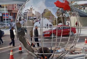 地球儀雕塑供需，標識雕塑，鏡面地球儀雕塑制造商