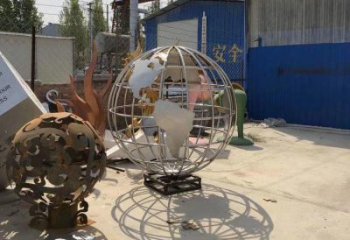 地球儀雕塑供應，城區(qū)小品，鏡面地球儀雕塑制造商