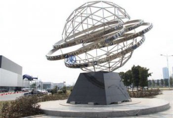 地球儀雕塑點擊，地標擺件，現(xiàn)代地球儀雕塑承接