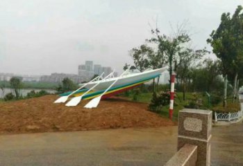 龍舟雕塑工廠，廣場雕塑，景觀不銹鋼龍舟雕塑點擊