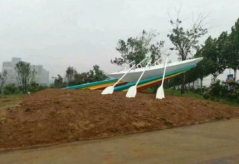 龍舟工藝選用，彩鋼制作，不銹鋼龍舟雕塑制造商