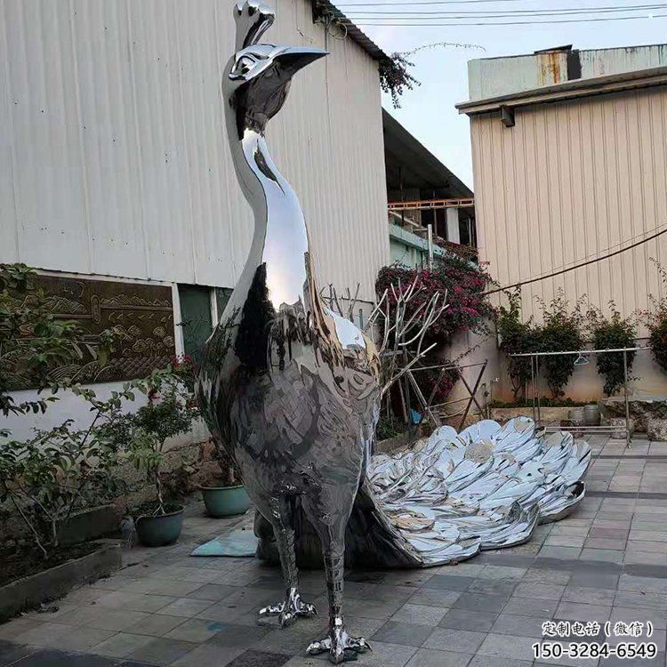 室外鳳凰雕塑展品，公園小品，不銹鋼鳳凰雕塑生產(chǎn)廠家