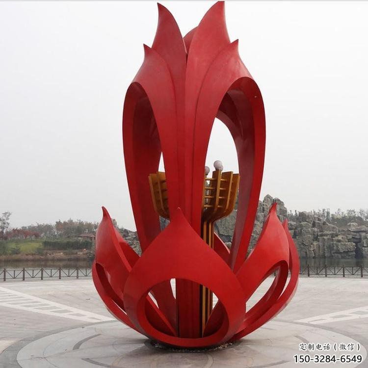 梧桐花雕塑點(diǎn)擊，地標(biāo)擺件，不銹鋼梧桐花雕塑承接