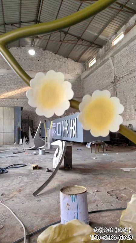 梧桐花雕塑制造商，城區小品，不銹鋼梧桐花雕塑定制廠家