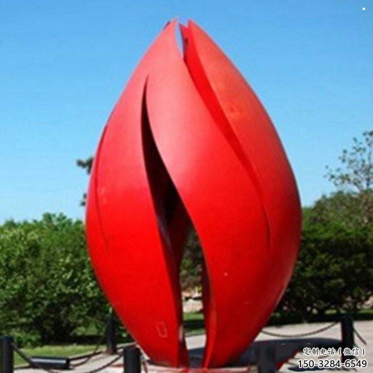 郁金香雕塑生產(chǎn)，城市裝飾，不銹鋼郁金香雕塑選定