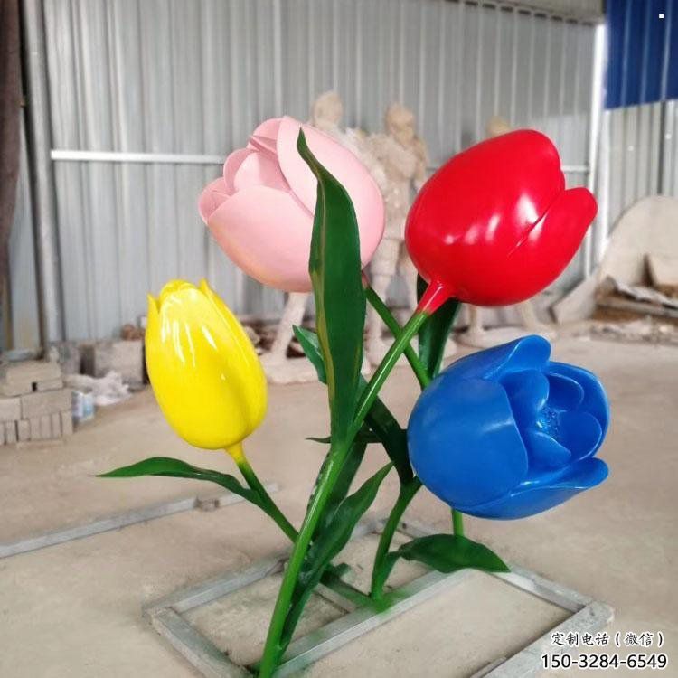 郁金香雕塑展品，公園小品，不銹鋼郁金香雕塑生產商
