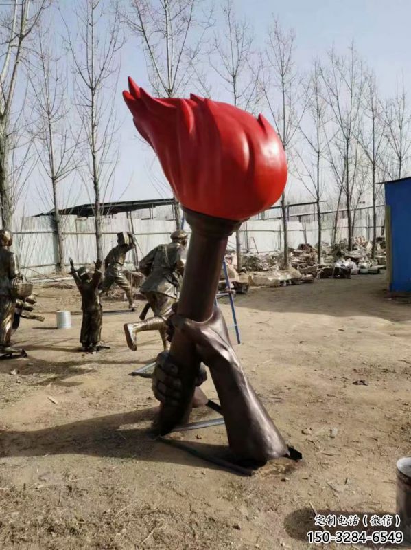 火把雕塑制作供需，景區(qū)案例，鋼結(jié)構(gòu)不銹鋼火把雕塑供給