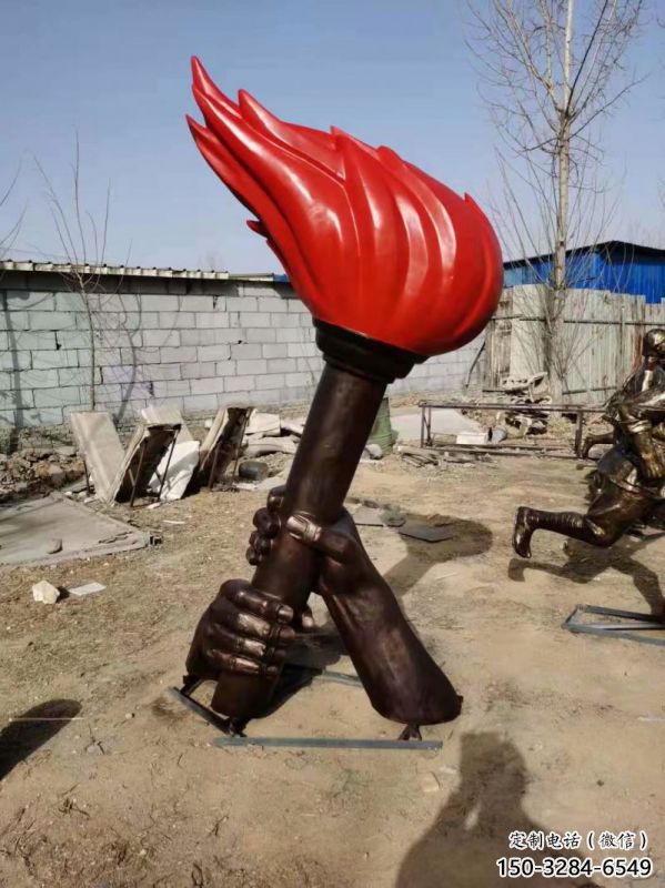 現代火把雕塑生產，美陳藝術建筑，烤漆工藝制作原理