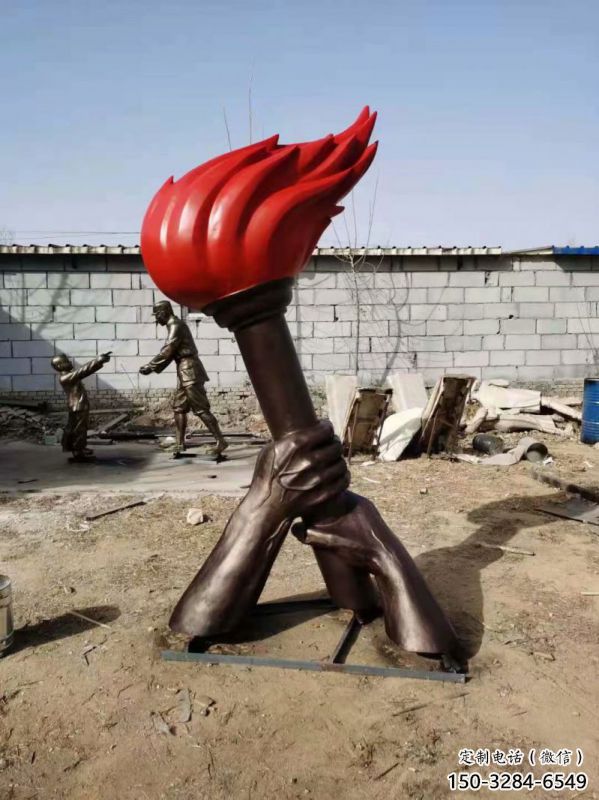 火炬雕塑訂做，景區雕塑，烤漆不銹鋼火炬雕塑定價