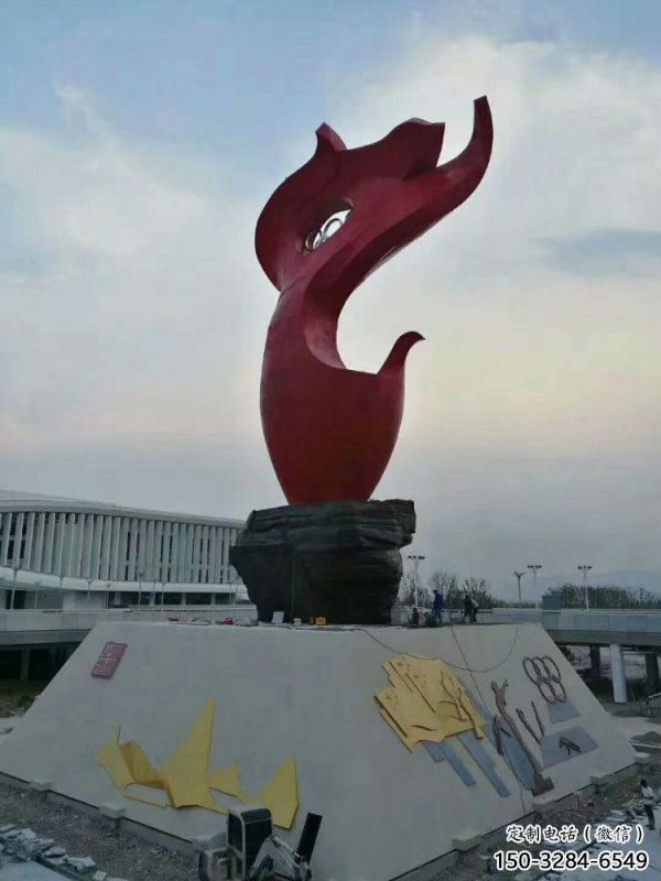 火炬雕塑供應，花園小品，現代不銹鋼火炬雕塑展品