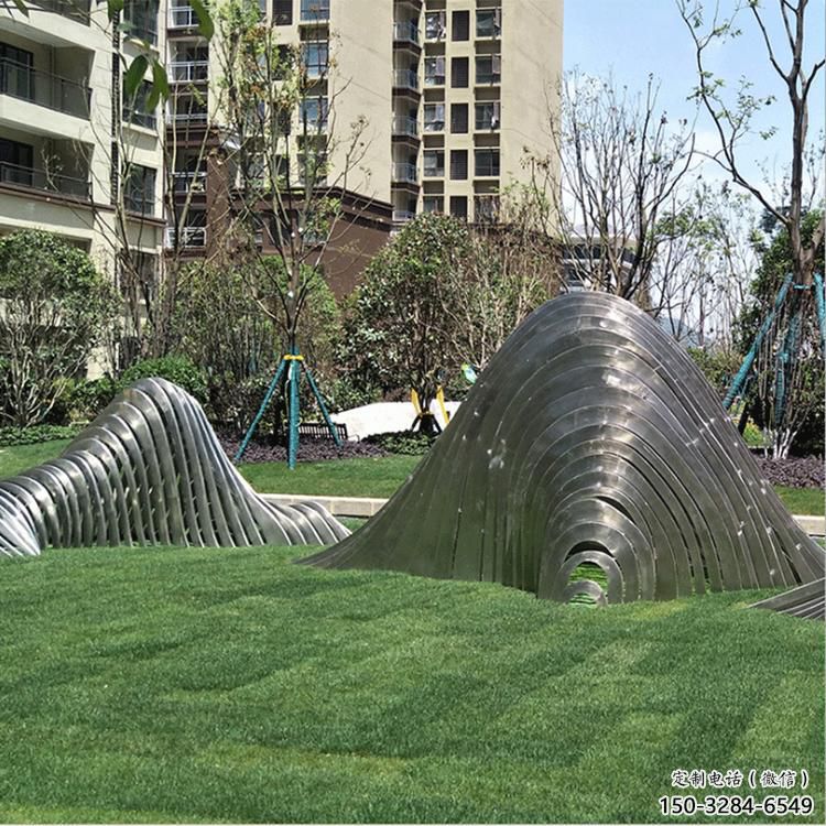 鋼絲假山雕塑，白鋼構(gòu)件，建筑假山雕塑制造廠家