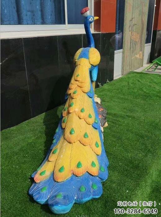 彩繪孔雀雕塑供給，戶外雕塑，景觀仿真孔雀雕塑選用?