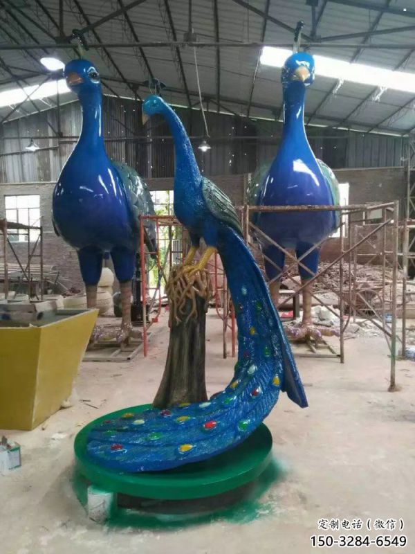 彩繪孔雀雕塑生產商，街頭藝術，藝術仿真孔雀雕塑精選?