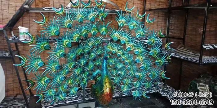 孔雀開屏景觀雕塑精品，小區雕塑，景觀孔雀開屏雕塑廠家