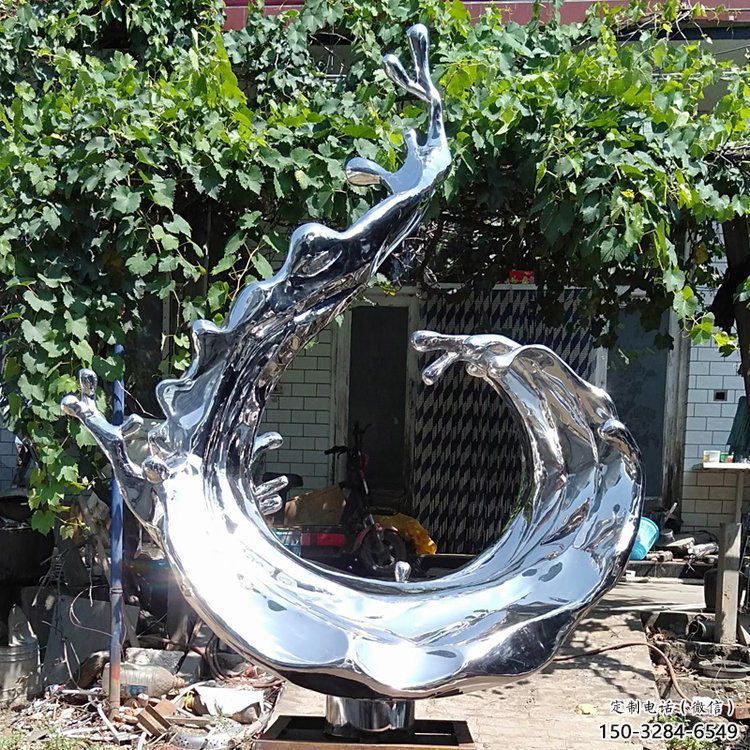 波浪雕塑供應，城區(qū)小品，不銹鋼波浪雕塑制造商