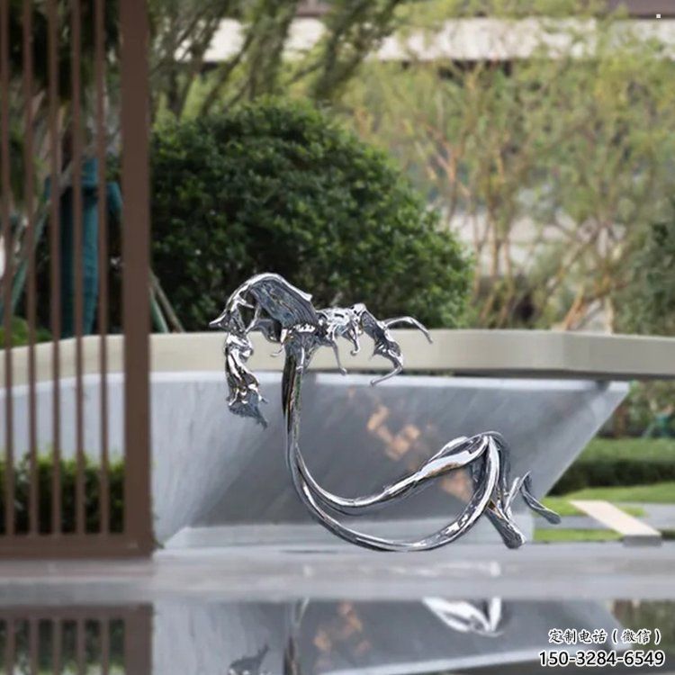 海浪雕塑觀賞型，露天雕塑，不銹鋼海浪紋雕塑訂做