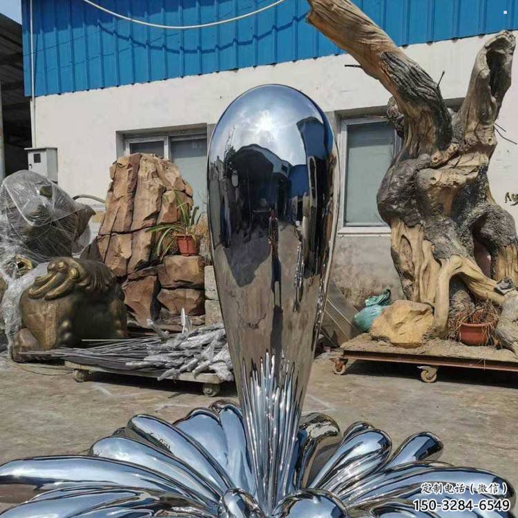 海浪雕塑制造商，城區(qū)小品，不銹鋼海浪紋雕塑定制