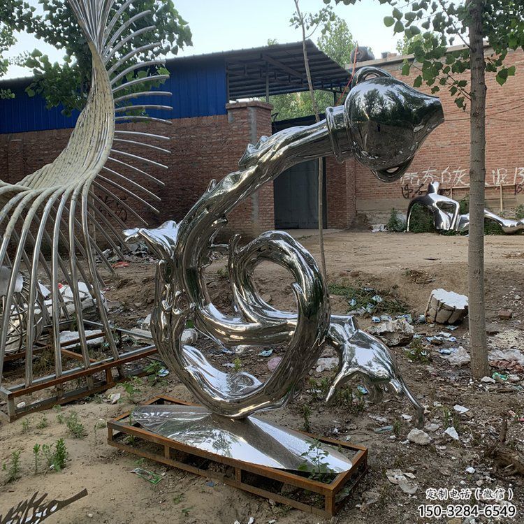 浪花雕塑供求，白鋼構件，鏡面浪花天壺雕塑觀賞型