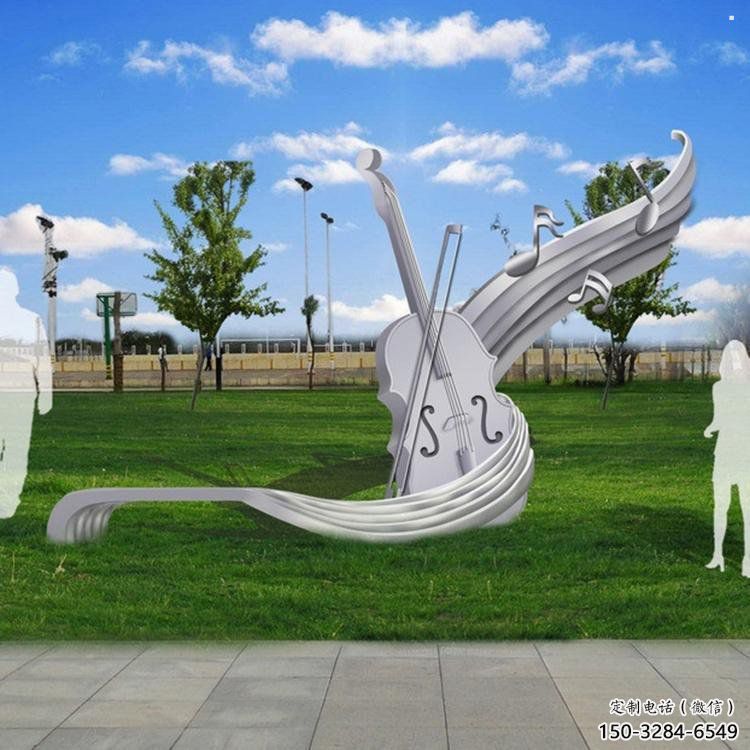 提琴雕塑特供，標識雕塑，不銹鋼提琴雕塑生產