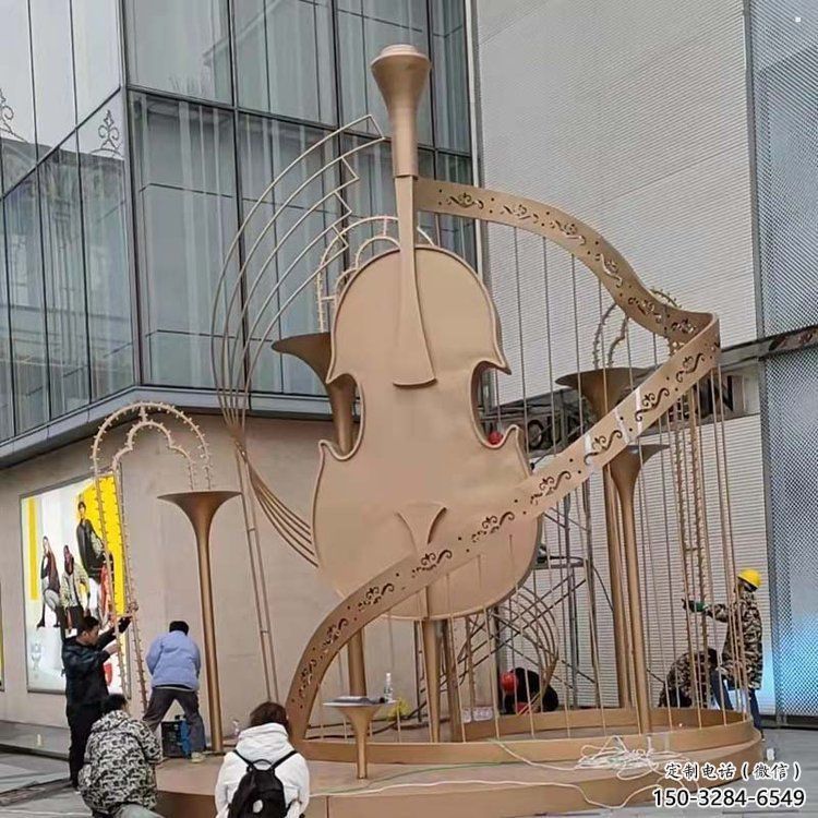 提琴雕塑優(yōu)選，陸地擺件，不銹鋼提琴雕塑制作承接