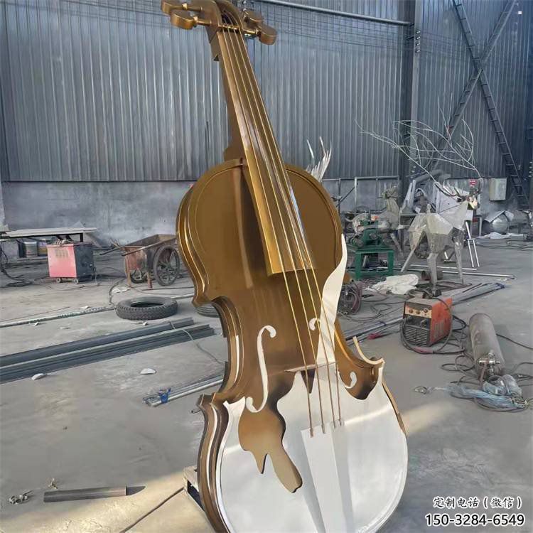 小提琴雕塑批發，地標擺件，不銹鋼小提琴雕塑生產商
