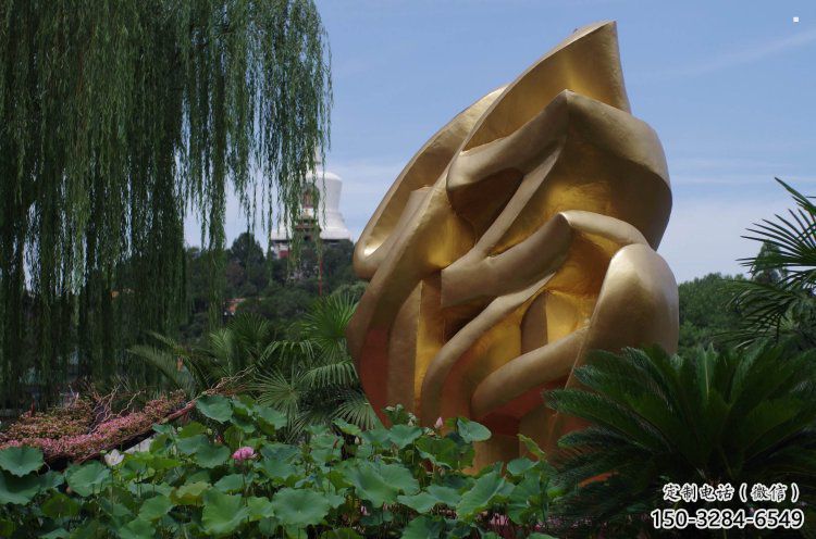 福字雕塑承接，景區(qū)案例，不銹鋼福字雕塑定制廠家