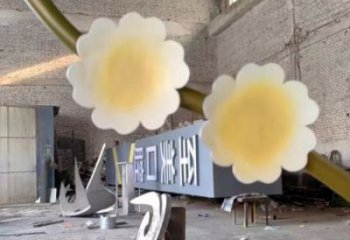 梧桐花雕塑制造商，城區小品，不銹鋼梧桐花雕塑定制廠家