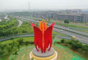 梧桐花雕塑專供，廣場雕塑，不銹鋼梧桐花雕塑標準