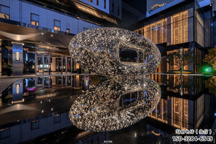 方孔球雕塑定制，多彩藝術，不銹鋼方孔球雕塑定價