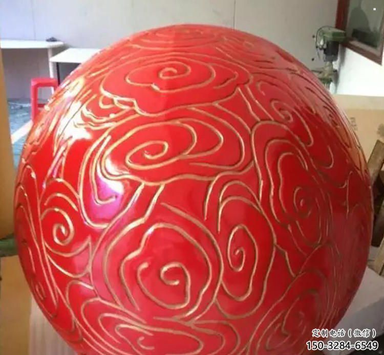 鏤空球雕塑廠家，美陳雕塑烤漆鏤空球雕塑優選