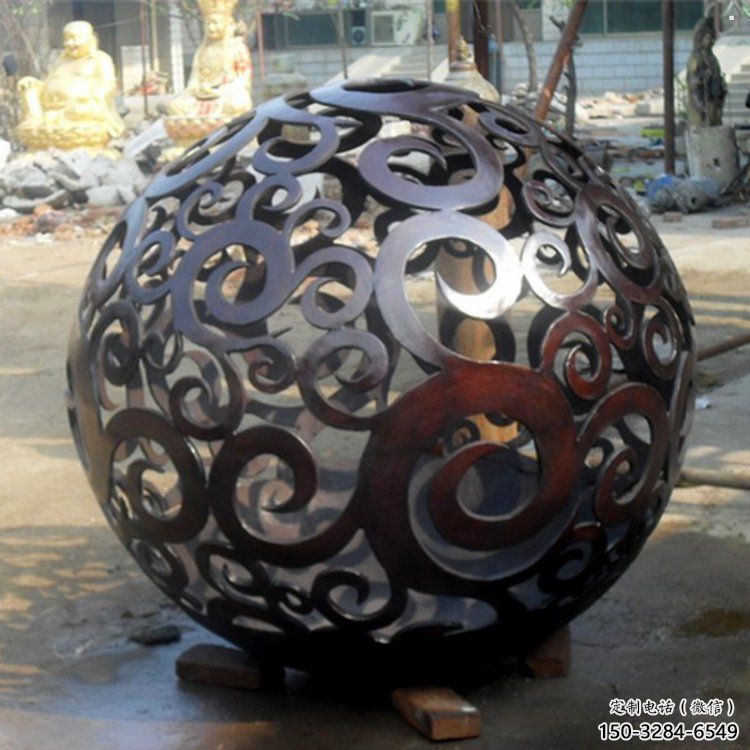 鏤空球雕塑精選，公園小品，烤漆鏤空球雕塑廠家