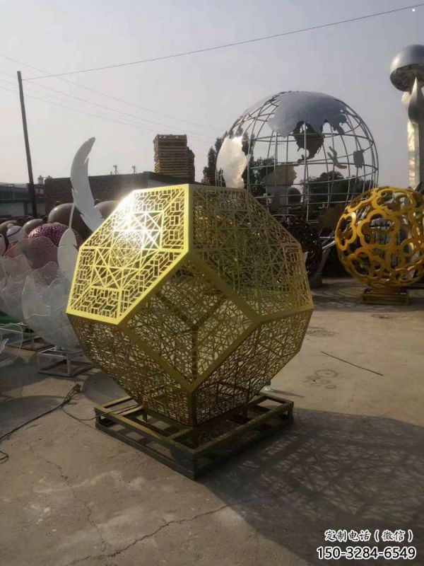 棱面球雕塑精選，室外雕塑，鏤空棱面球雕塑選定