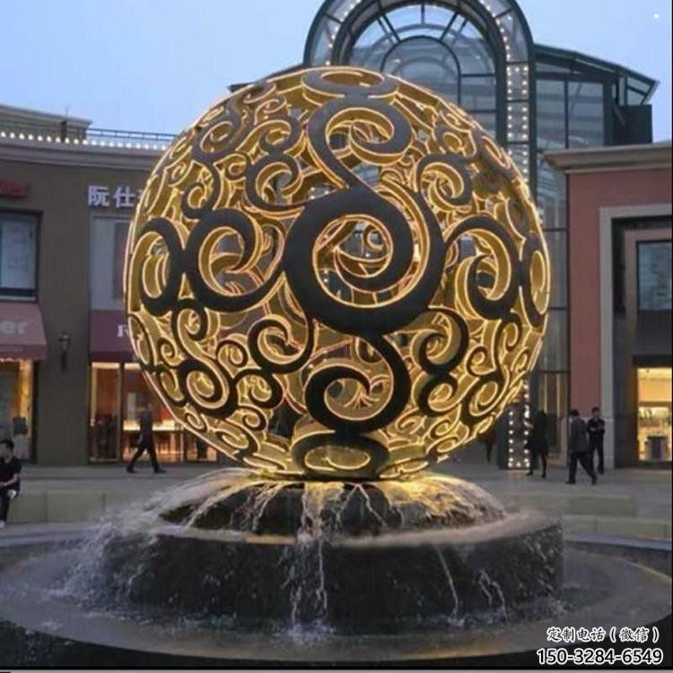 燈光球雕塑展品，鋼管組合，不銹鋼燈光球雕塑常用