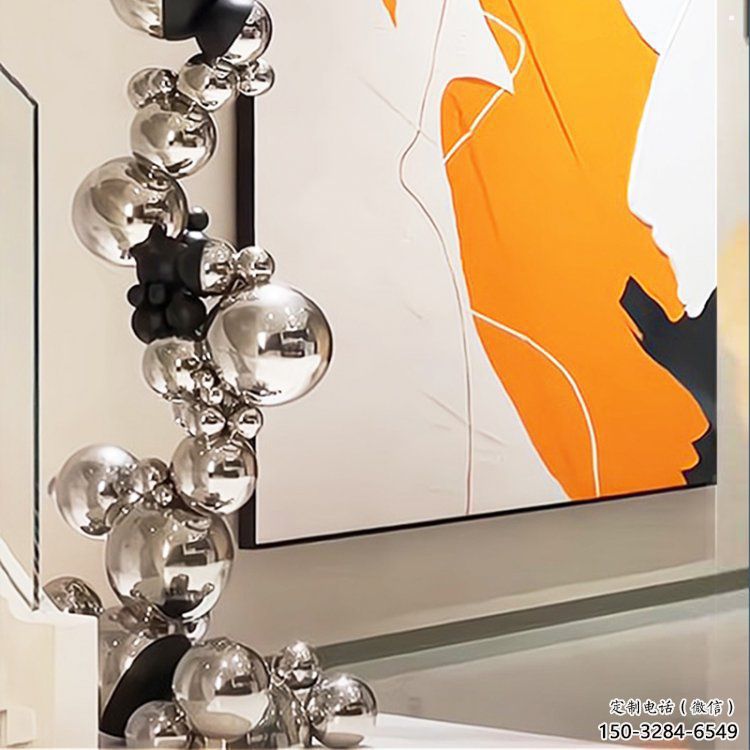 分子球雕塑定制，室外軟裝，不銹鋼分子球雕塑生產商