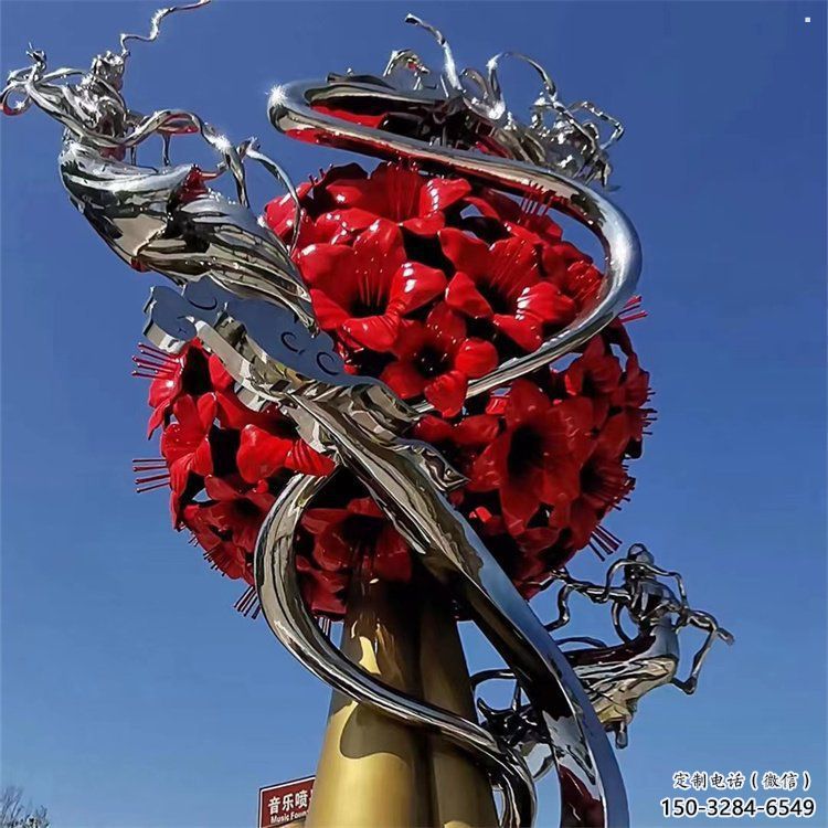 花球雕塑精選，彩鋼制作，不銹鋼花球雕塑標(biāo)準(zhǔn)廠家