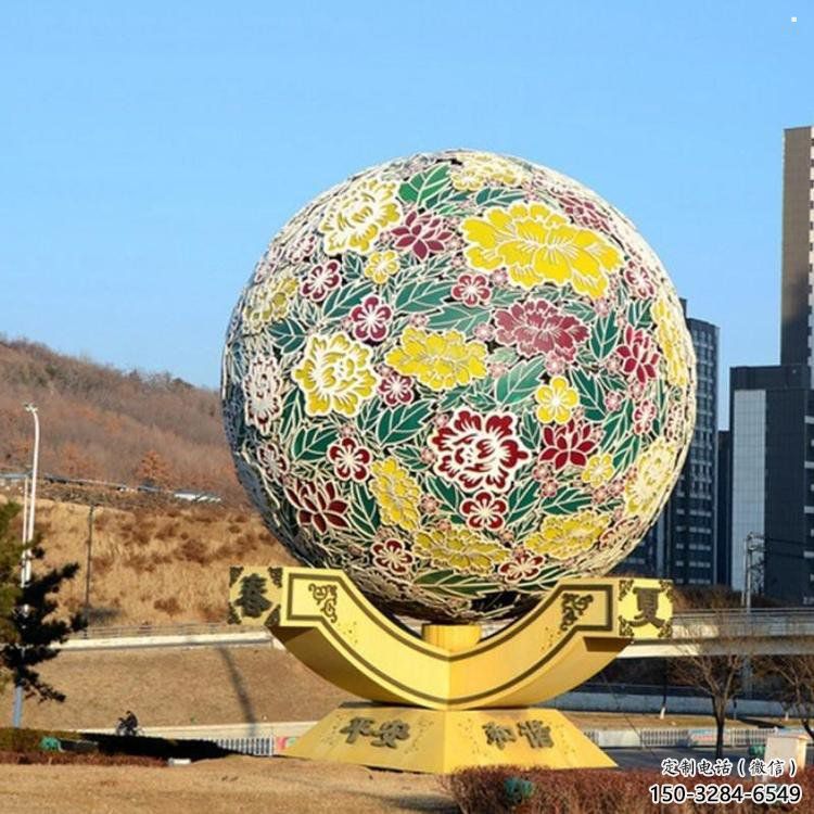 花球雕塑生產商，小區雕塑，筑不銹鋼花球雕塑優價