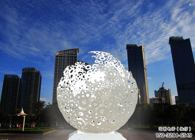 景觀球形雕塑制作，園林裝飾，鏤空球形雕塑廠家