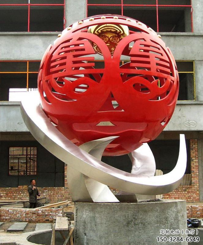 繡球雕塑承接，廣場系列，烤漆繡球雕塑標準