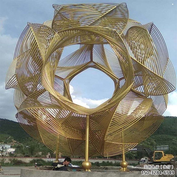 鏤空繡球雕塑預定，彩鋼制作，不銹鋼繡球雕塑制作