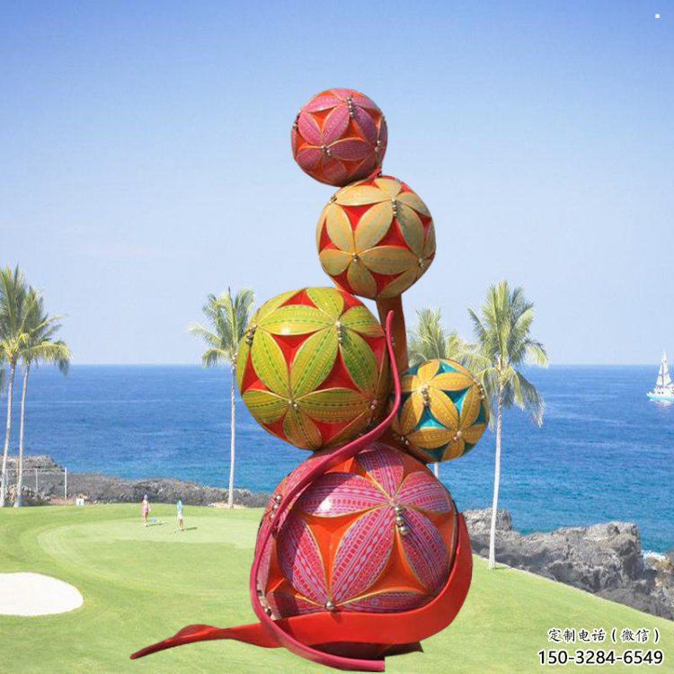 繡球雕塑指用，戶外擺放，不銹鋼繡球雕塑廠家
