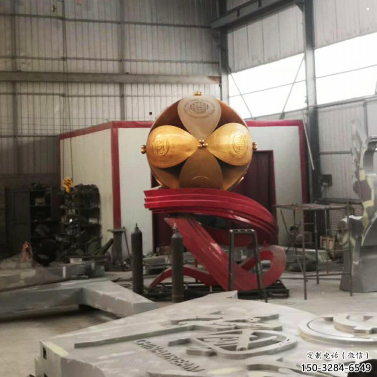 繡球雕塑制作，廣場(chǎng)雕塑，不銹鋼繡球雕塑提供