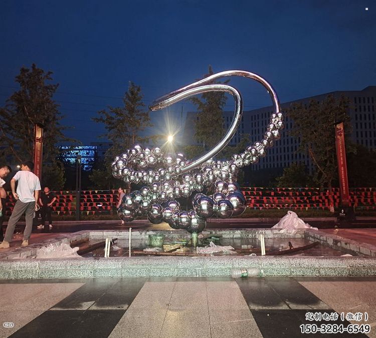 原子球雕塑選用，彩鋼制作，不銹鋼原子球雕塑制造商