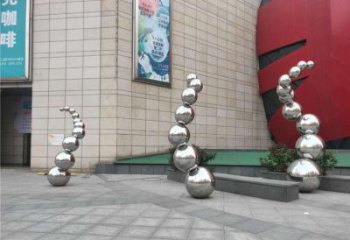 分子球雕塑訂做，公園雕塑，不銹鋼分子球雕塑提供