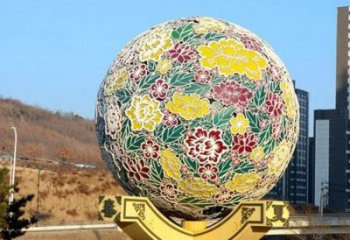 花球雕塑生產商，小區雕塑，筑不銹鋼花球雕塑優價