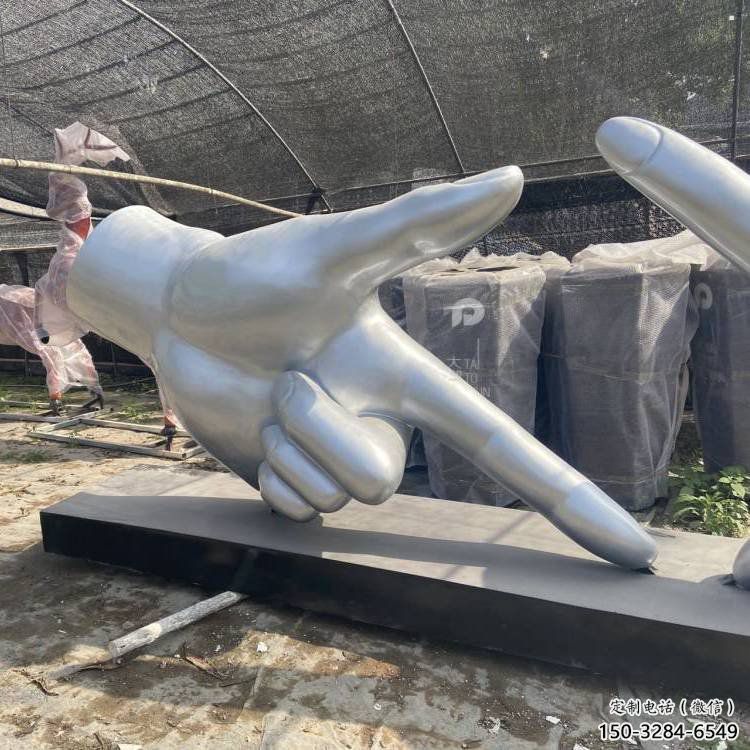 剪刀手雕塑訂做，校園雕塑，不銹鋼剪刀手雕塑廠家